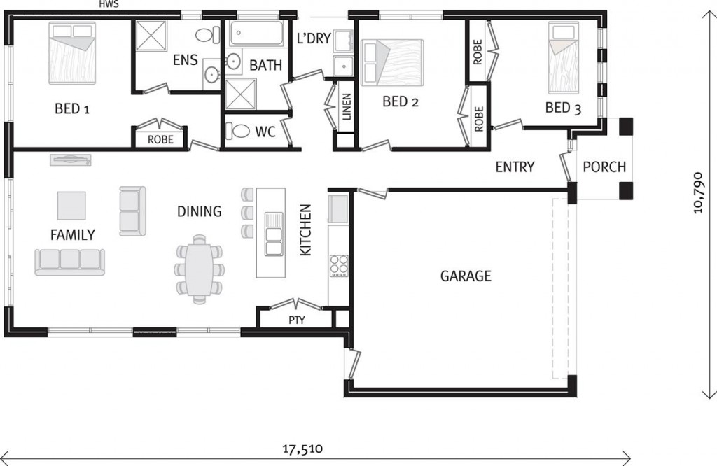 3 bed